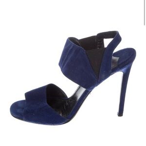 Prada Deep Blue Velvet Heels